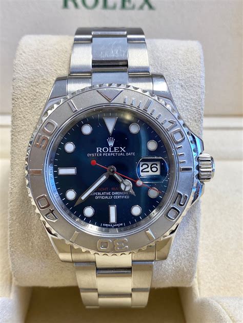 rolex blue face yacht master|rolex yacht master retail price.